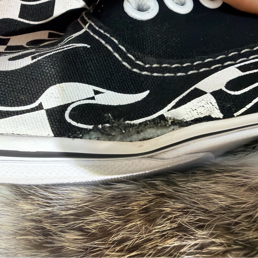 Vans Black and White Flame Checkered Sneakers - Picture 10 of 11